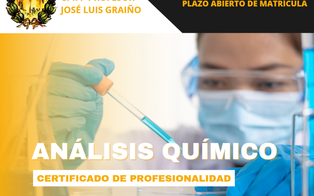 Abierto el plazo de matrícula para el Certificado de Profesionalidad en Análisis Químicos