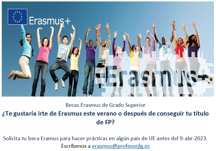 Solicita tu beca Erasmus de Grado Superior para hacer prácticas en algún país de la Unión Europea antes del 9 de abril